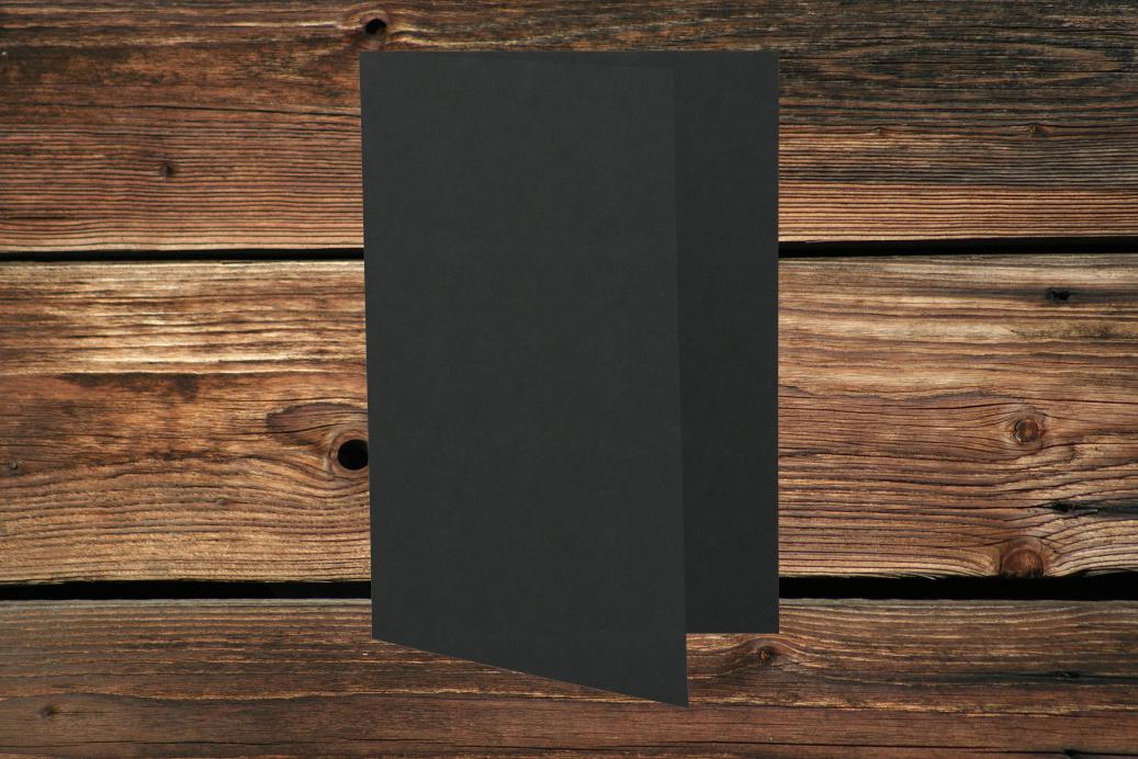 Klappkarten 55/110x95 mm hochdoppelt Schwarz 230 g/qm